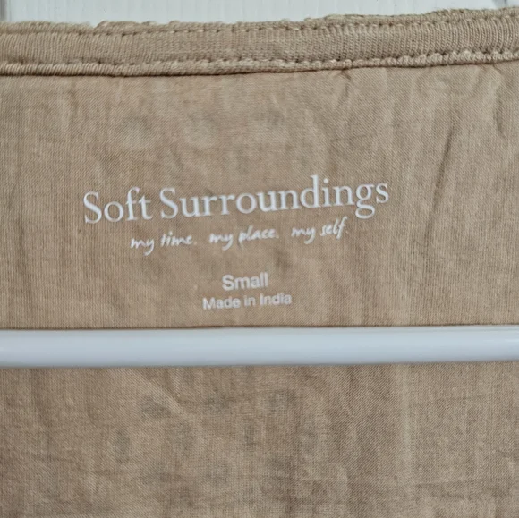 Soft Surroundings Womens Small Beige Embroidered Lace Boho Peasant Tunic Top - Picture 4 of 8